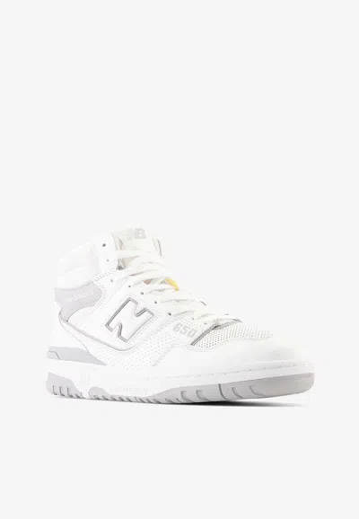Shop New Balance 650 High-top Sneakers In Angora Leather In White