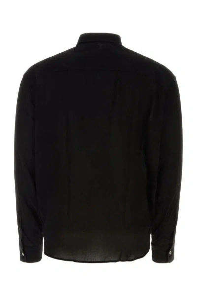 Shop Ami Alexandre Mattiussi Ami Unisex Black Viscose Shirt