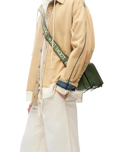 Shop Loewe Men Military Messenger Xs Bag In Soft Smooth Calfskin In Green