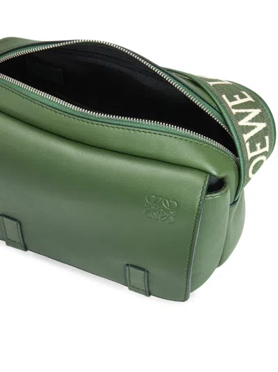 Shop Loewe Men Military Messenger Xs Bag In Soft Smooth Calfskin In Green