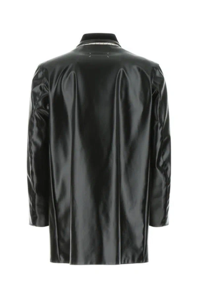 Shop Maison Margiela Man Black Pvc Trench Coat
