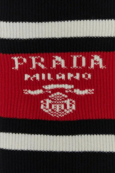 Prada Man Black Cashmere Scarf In Black