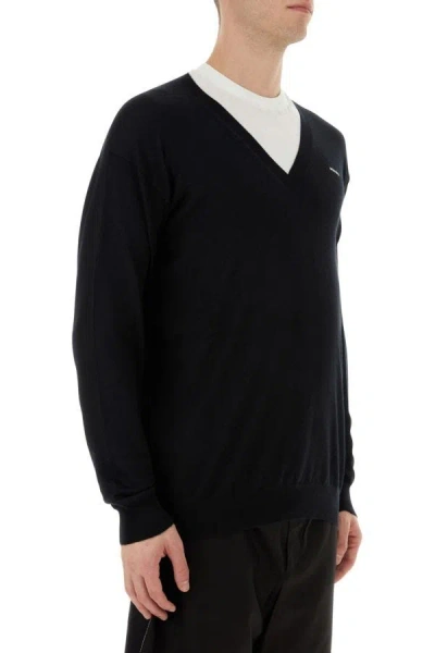 Shop Prada Man Black Cashmere Sweater