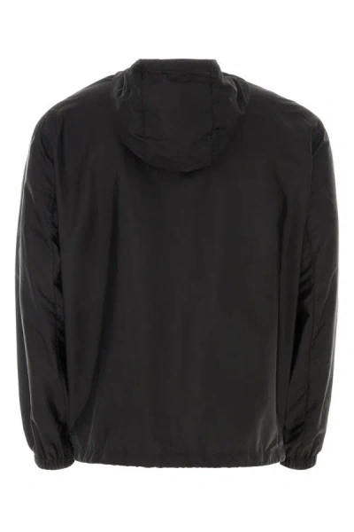 Prada Re-nylon Enamel Triangle-logo Jacket In Black