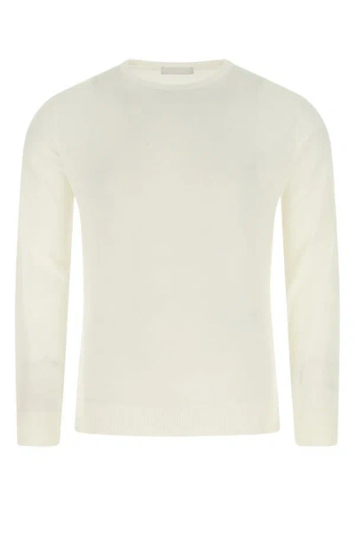 Shop Prada Man Ivory Wool Sweater In White