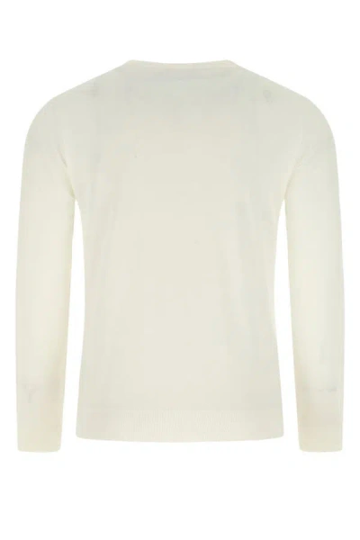 Shop Prada Man Ivory Wool Sweater In White