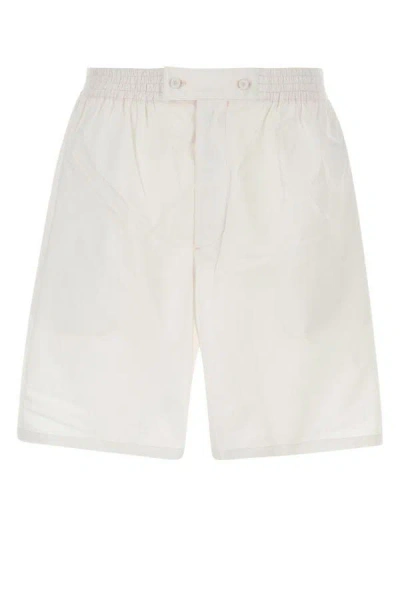 Shop Prada Man Light Pink Cotton Bermuda Shorts