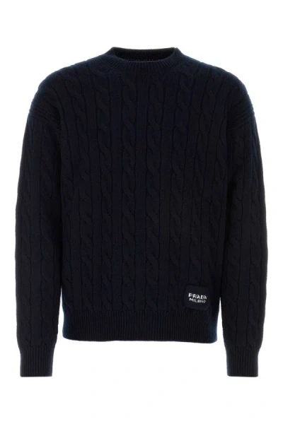 Shop Prada Man Midnight Blue Cashmere Sweater