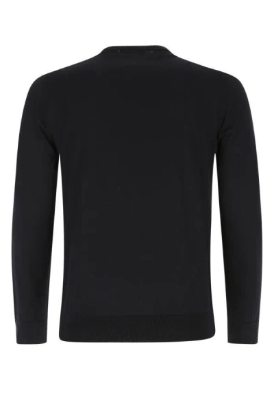 Shop Prada Man Midnight Blue Wool Sweater In Black
