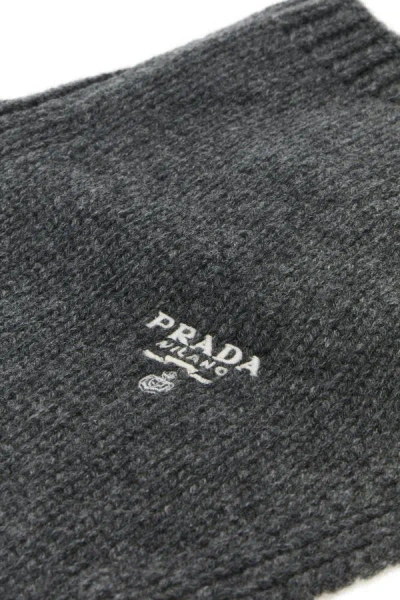 Shop Prada Man Slate Cashmere Neckwarmer In Gray