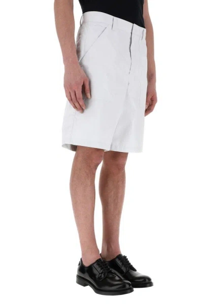 Shop Prada Man White Nylon Blend Bermuda Shorts