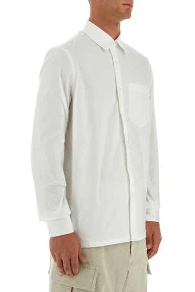 Shop Prada Man White Poplin Shirt