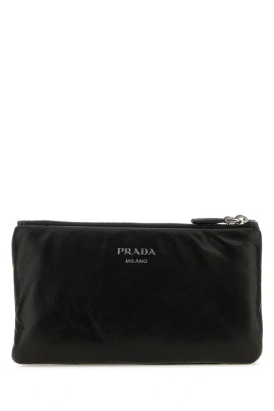 Shop Prada Woman Black Nappa Leather Pouch