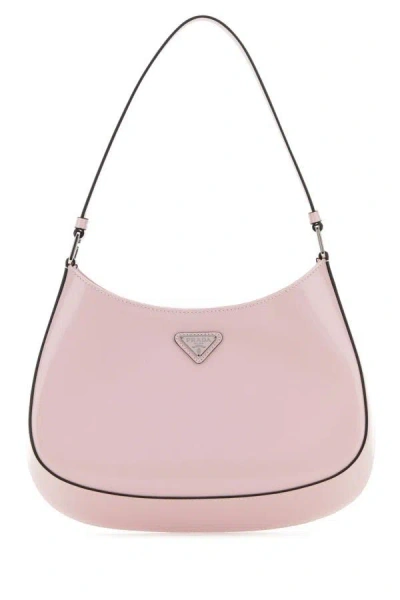 Shop Prada Woman Pastel Pink Leather Cleo Handbag