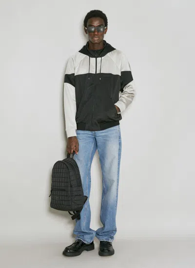 Shop Saint Laurent Men Zip-up Hooded Sweatshirt In Black