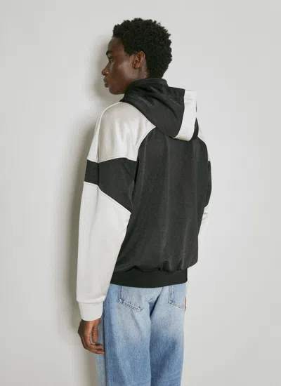 Shop Saint Laurent Men Zip-up Hooded Sweatshirt In Black