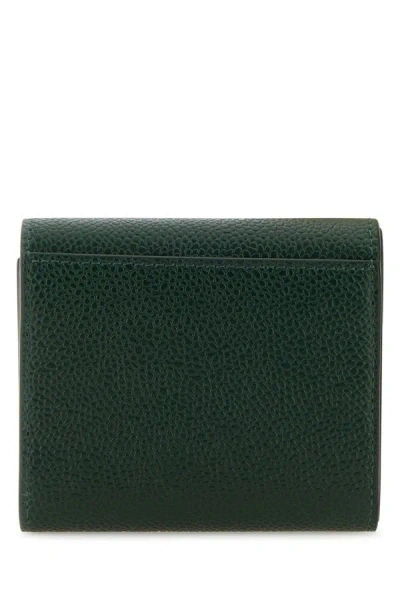 Shop Thom Browne Man Buttale Green Leather Wallet