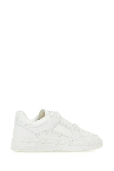 Valentino Leather Freedots Sneakers Studded Detailing In White