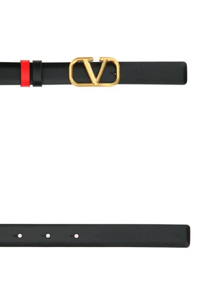 Shop Valentino Garavani Woman Black Leather Vlogo Signature Belt