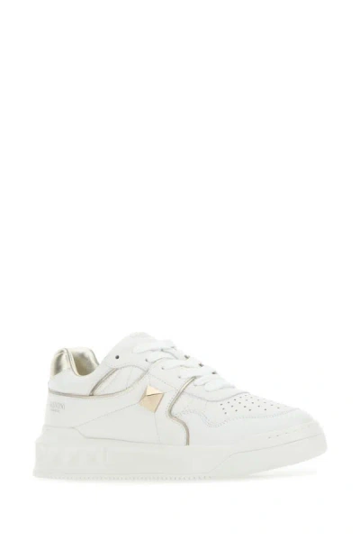 Shop Valentino Garavani Woman White Nappa Leather One Stud Sneakers