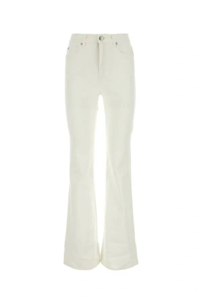 Shop Weekend Max Mara Woman Ivory Stretch Denim Cosimo Jeans In White