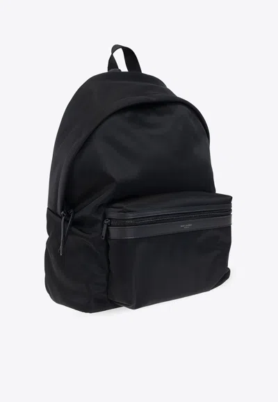 Shop Saint Laurent Basic Logo Backpack In Black