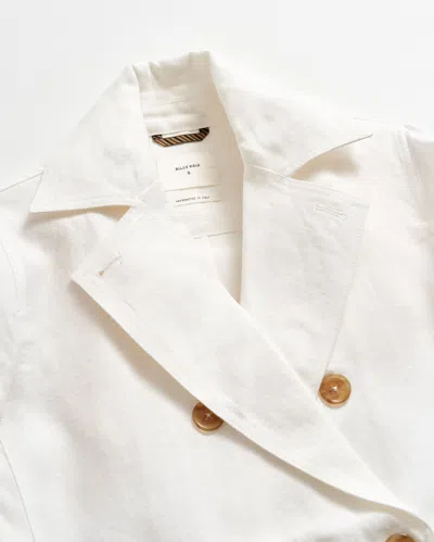 Billy Reid Linen Spring Peacoat In Tinted White