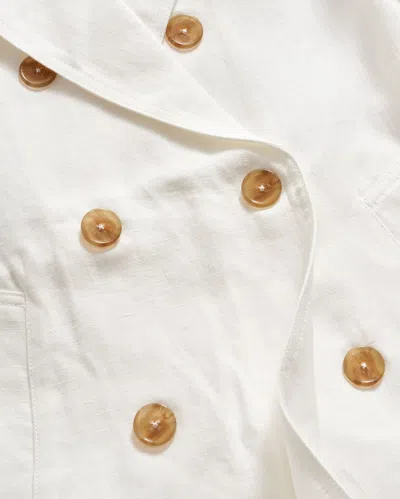 Billy Reid Linen Spring Peacoat In Tinted White