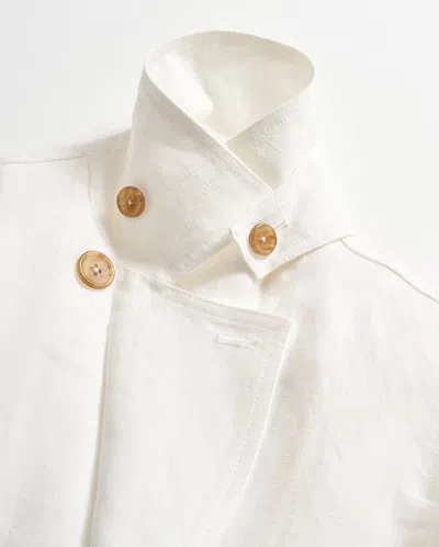 Billy Reid Linen Spring Peacoat In Tinted White