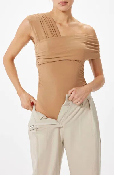 Sophie Rue Crisscross Thong Bodysuit In Brown
