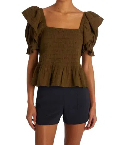 Shop Marie Oliver Lala Top In Juniper Green In Multi