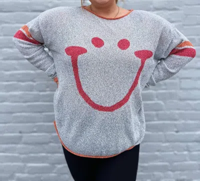 Shop Easel Curvy Rays Of Happiness Pullover In Grey