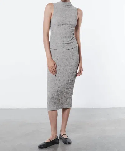 Shop Enza Costa Puckered Pencil Skirt In Limestone In Grey