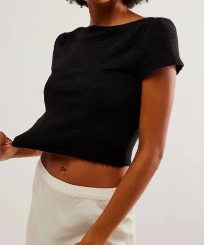 Free People Keep Me Warm Crop Sweater In Black