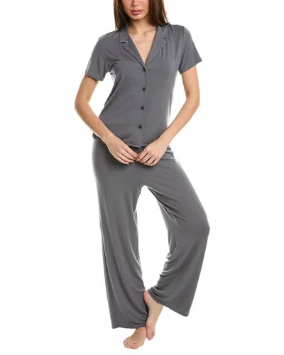 Shop Natori 2pc Pajama Pant Set In Grey