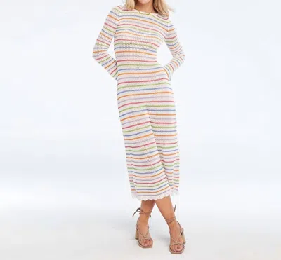 Shop Capittana Brunella Stripes Knitted Dress In Multi