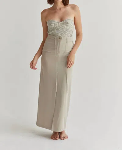 Shop Crescent Jayda Maxi Skirt In Taupe In Grey