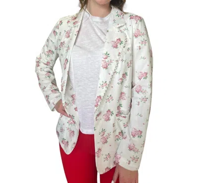 Shop Tcec Floral Jacket In White/pink In Multi
