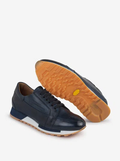 Shop Bontoni Idolo Piuma Sneakers In Navy Blue