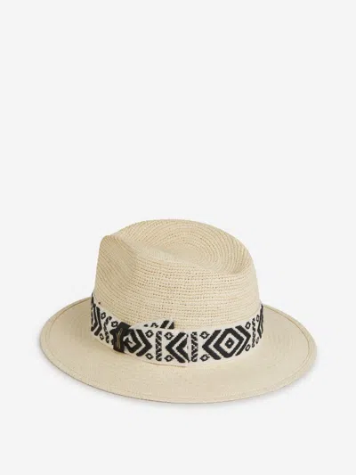 Shop Borsalino Straw Panama Hat In White