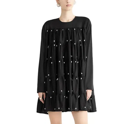 Shop Merlette Soliman Dress In Black/white In Multi