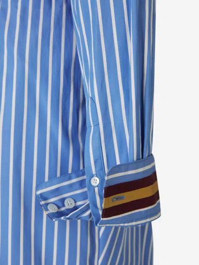 Shop Dries Van Noten Striped Midi Dress In Shirt Style