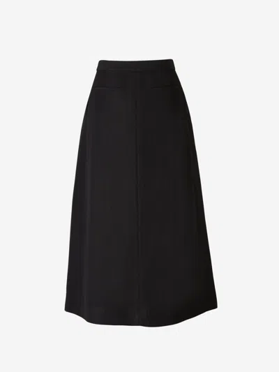 Shop Fabiana Filippi Flowy Midi Skirt In Two Clips On The Front