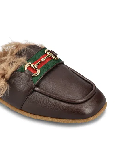Shop Gucci Sandals In Cocoa/vrv/natural