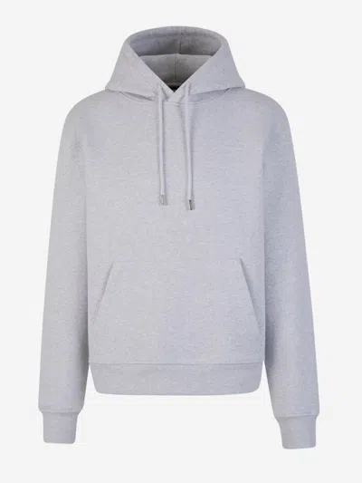 Shop Jacquemus Cotton Hood Sweatshirt In Light Grey