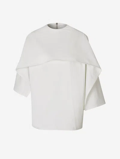 Shop Jil Sander Sleeveless Cape T-shirt In White