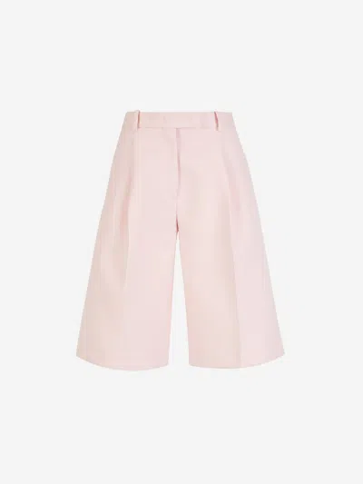 Shop Jil Sander Wool Clip Bermuda Shorts In Light Pink