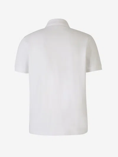 Shop Moncler Cotton Pique Polo In White