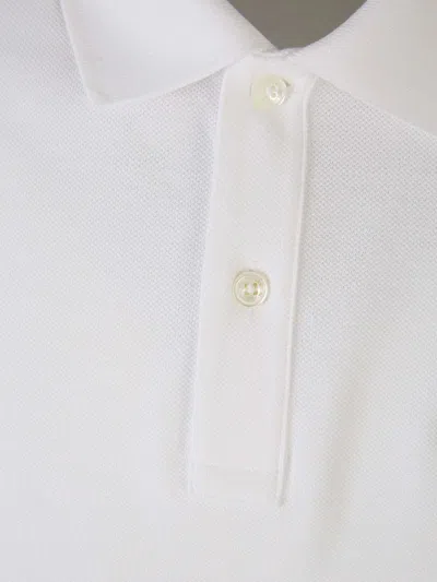 Shop Moncler Cotton Pique Polo In White