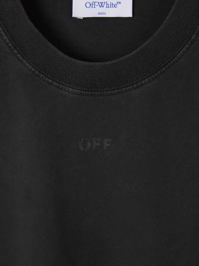 Shop Off-white Plain Cotton T-shirt In Black